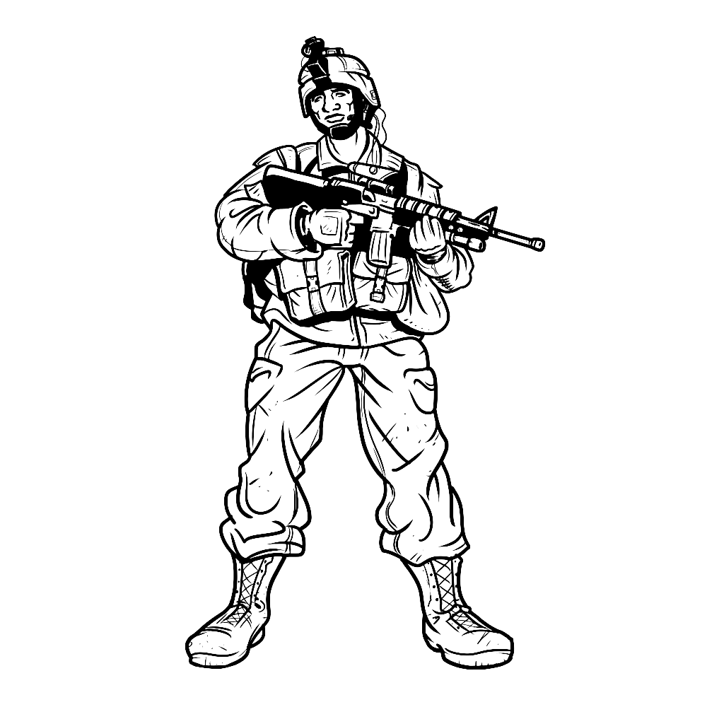 Plansa de colorat cu Militar 43 38